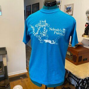 Vintage Blue "Nobody's Purrfect" Cat T-Shirt